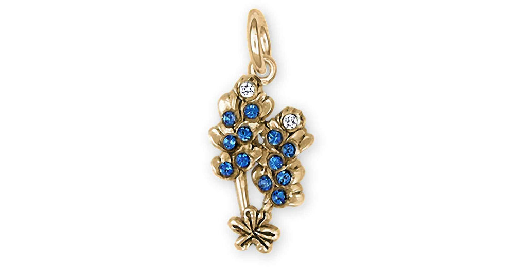 Bluebonnet Charms Bluebonnet Charm 14k Gold Bluebonnet Flower Jewelry Bluebonnet jewelry