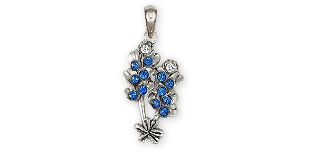 Bluebonnet Charms Bluebonnet Pendant Sterling Silver Bluebonnet Flower Jewelry Bluebonnet jewelry