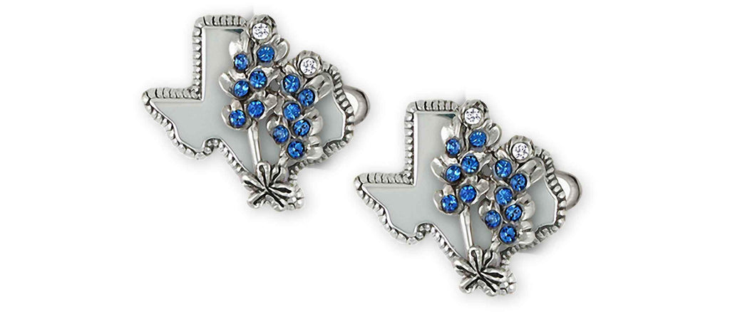 Bluebonnet Charms Bluebonnet Cufflinks Sterling Silver Bluebonnet Flower Jewelry Bluebonnet jewelry