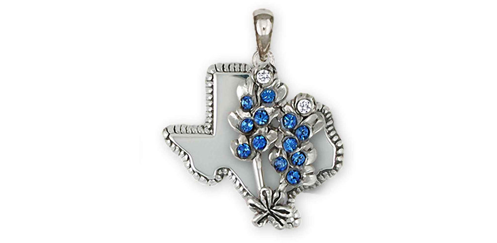Bluebonnet Charms Bluebonnet Pendant Sterling Silver Bluebonnet Flower Jewelry Bluebonnet jewelry