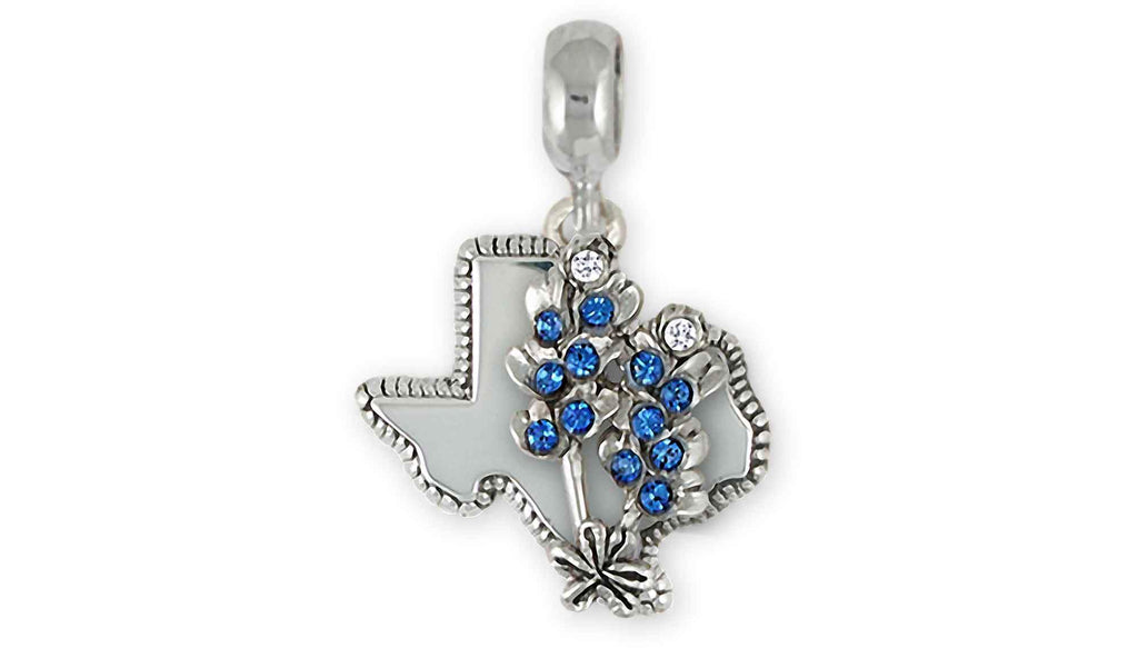 Bluebonnet Charms Bluebonnet Charm Slide Sterling Silver Bluebonnet Flower Jewelry Bluebonnet jewelry