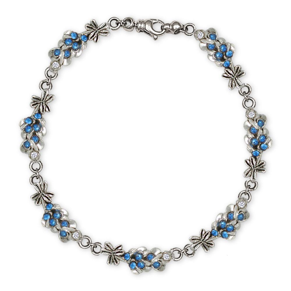 Bluebonnet Charms Bluebonnet Bracelet Sterling Silver Texas Wildflower Jewelry Bluebonnet jewelry