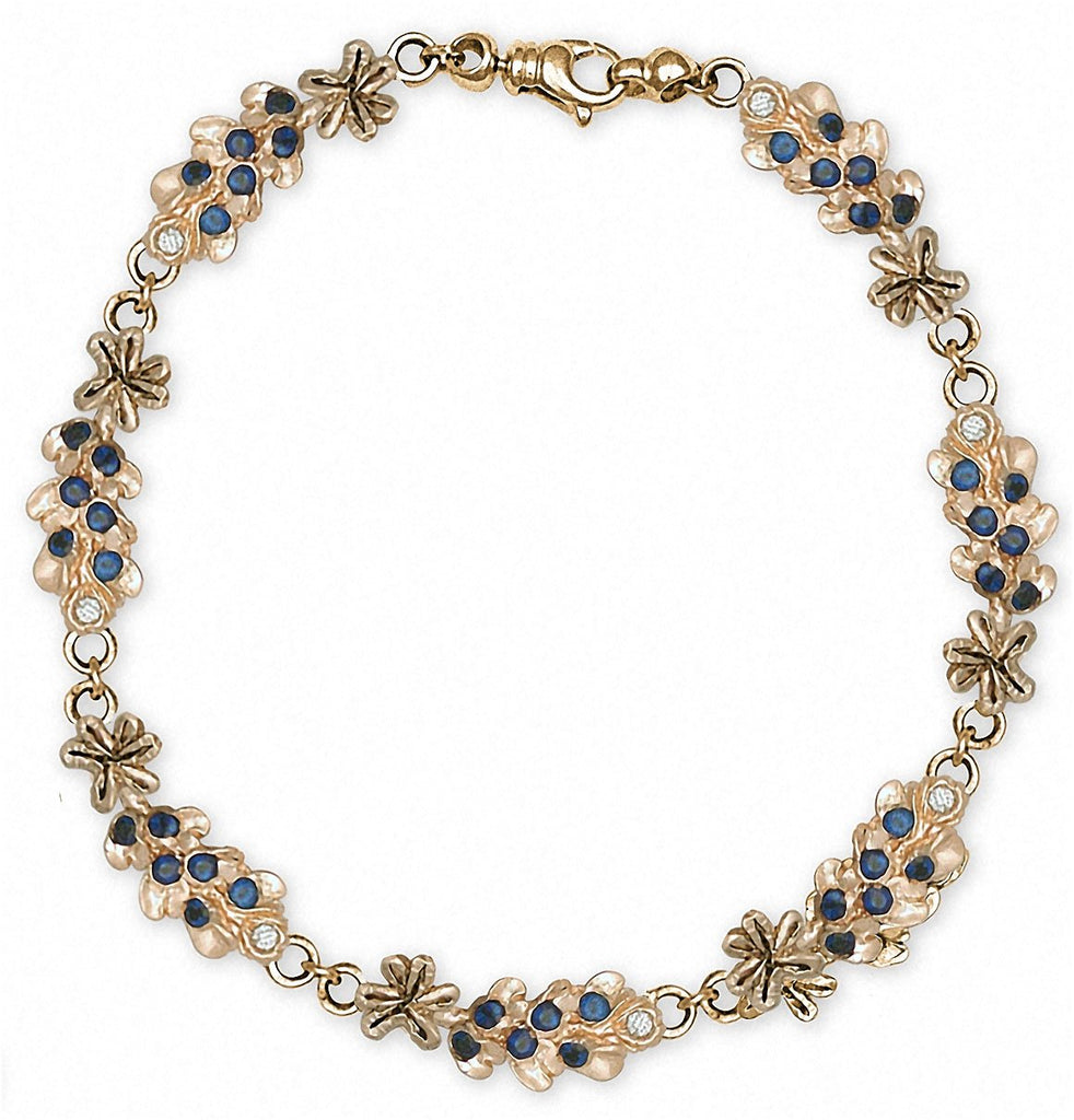 Bluebonnet Charms Bluebonnet Bracelet 14k Gold Texas Wildflower Jewelry Bluebonnet jewelry