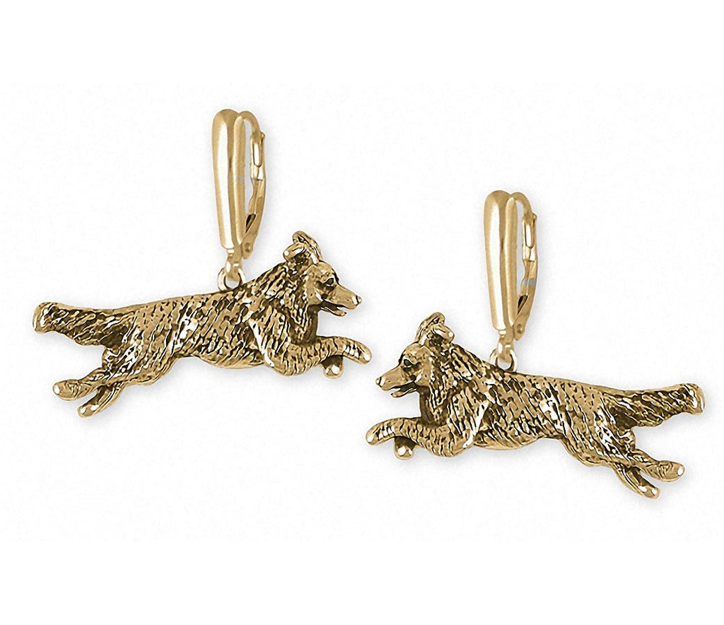 Border Collie Charms Border Collie Earrings 14k Gold Dog Jewelry Border Collie jewelry