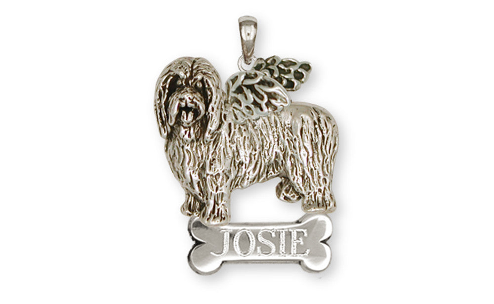 Bearded Collie Angel Charms Bearded Collie Angel Pendant Handmade Sterling Silver Dog Jewelry Bearded Collie Angel jewelry