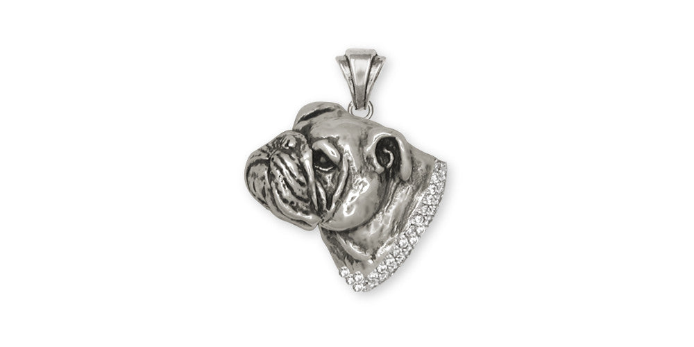 Bulldog Charms Bulldog Pendant Sterling Silver Dog Jewelry Bulldog jewelry