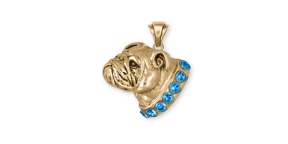 Bulldog Charms Bulldog Pendant Gold Vermeil Dog Jewelry Bulldog jewelry