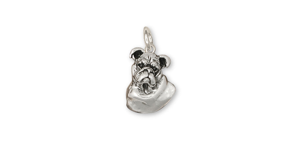 Bulldog Charms Bulldog Charm Sterling Silver Dog Jewelry Bulldog jewelry