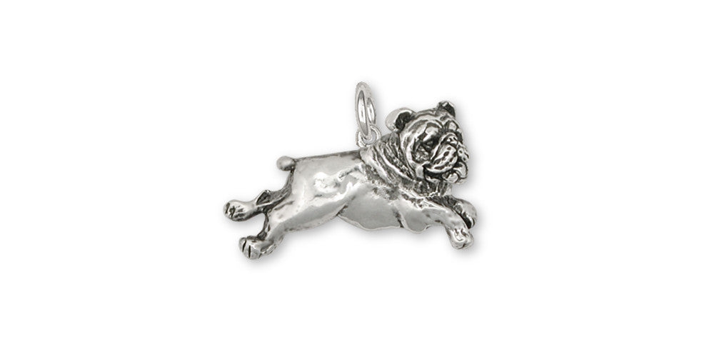 Bulldog Charms Bulldog Charm Sterling Silver Dog Jewelry Bulldog jewelry