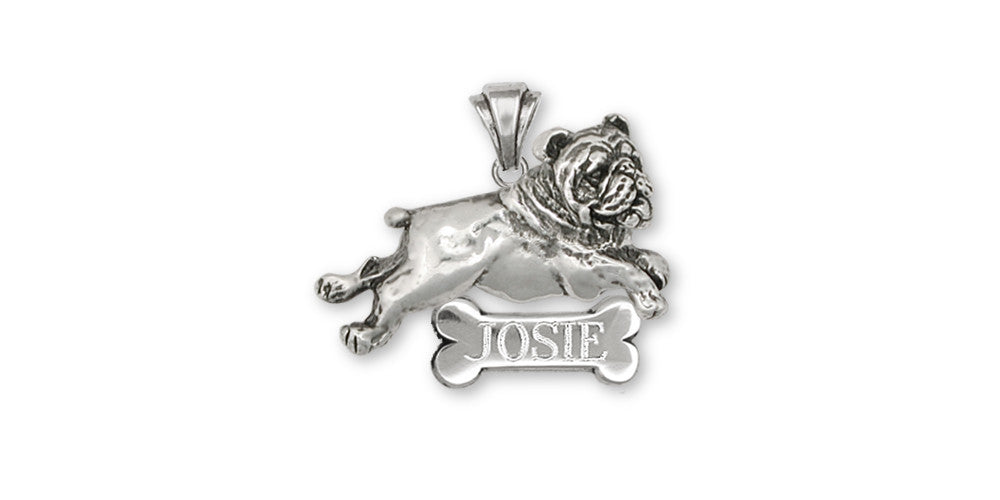 Bulldog Charms Bulldog Pendant Sterling Silver Dog Jewelry Bulldog jewelry