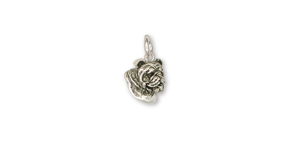 Bulldog Charms Bulldog Charm Sterling Silver Dog Jewelry Bulldog jewelry