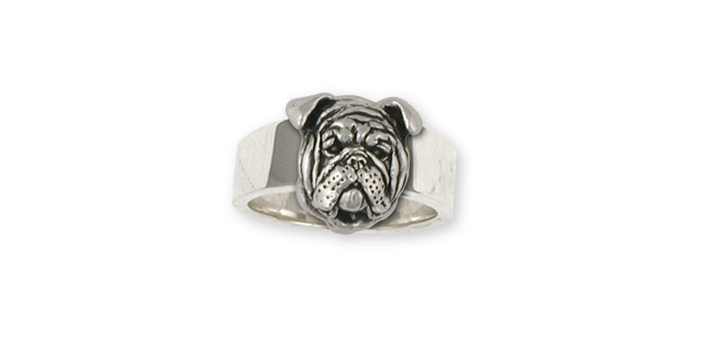 Bulldog Charms Bulldog Ring Sterling Silver Dog Jewelry Bulldog jewelry