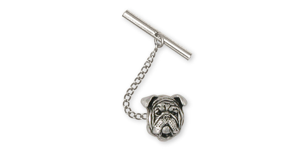 Bulldog Charms Bulldog Tie Tack Sterling Silver Dog Jewelry Bulldog jewelry