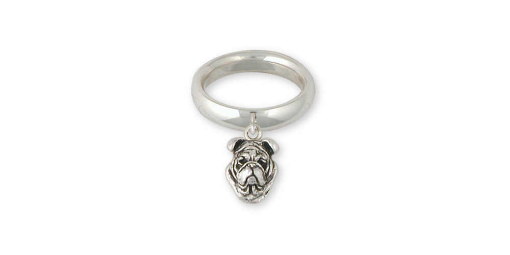 Bulldog Charms Bulldog Ring Sterling Silver Dog Jewelry Bulldog jewelry