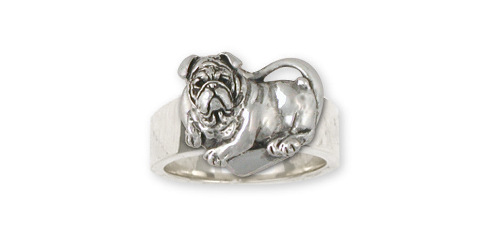 Bulldog Charms Bulldog Ring Sterling Silver Dog Jewelry Bulldog jewelry