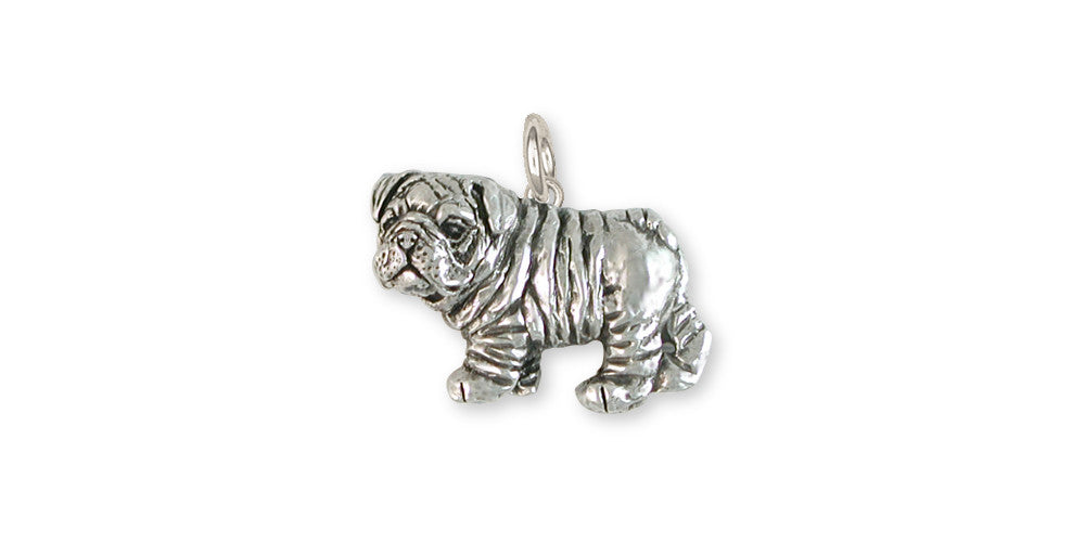 Bulldog Charms Bulldog Charm Sterling Silver Dog Jewelry Bulldog jewelry