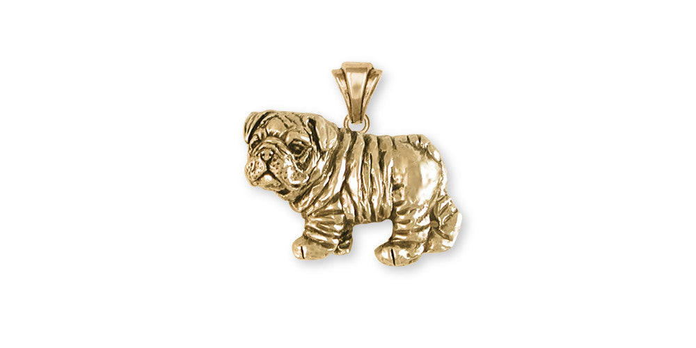 Bulldog Charms Bulldog Pendant Gold Vermeil Dog Jewelry Bulldog jewelry