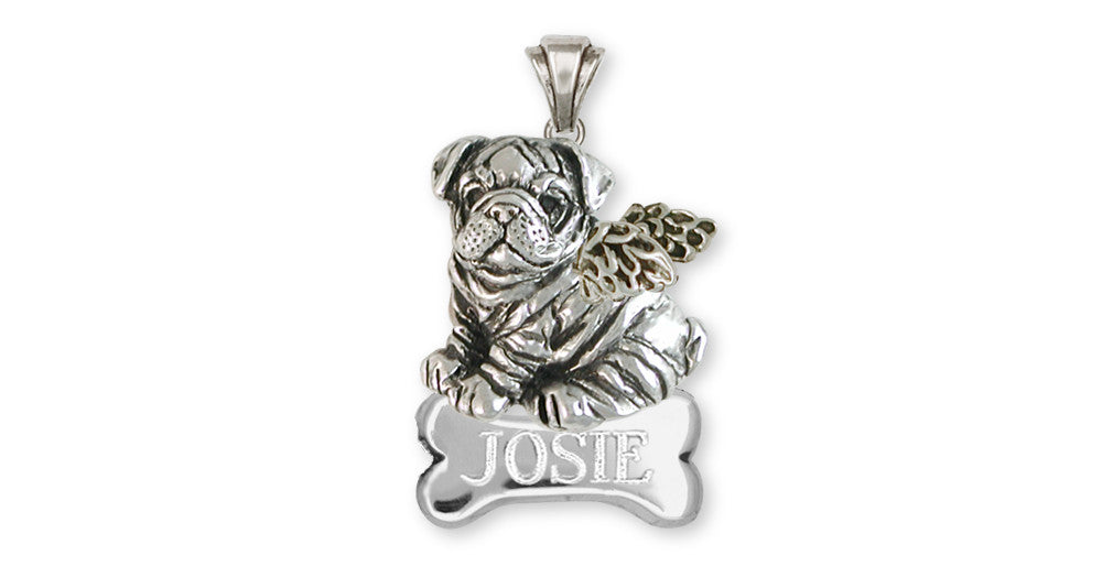 Bulldog Charms Bulldog Pendant Sterling Silver Dog Jewelry Bulldog jewelry