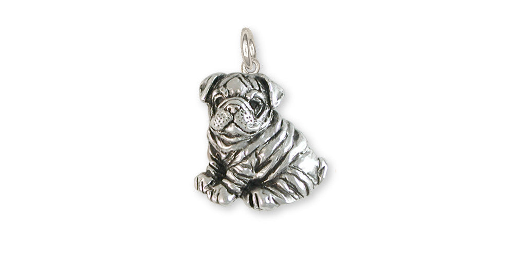 Bulldog Charms Bulldog Charm Sterling Silver Dog Jewelry Bulldog jewelry