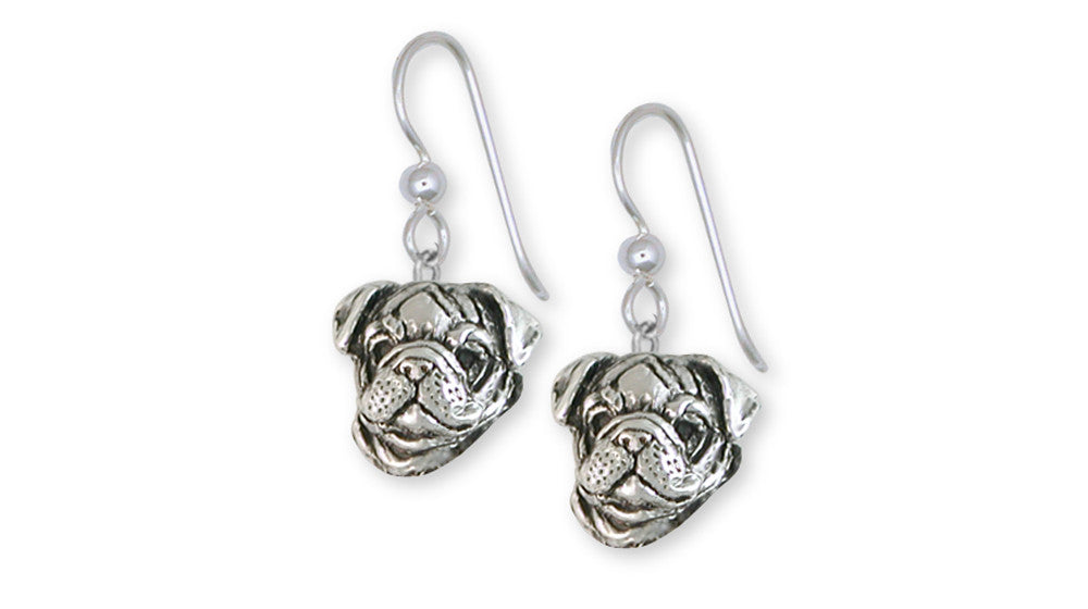 Bulldog Charms Bulldog Earrings Sterling Silver Dog Jewelry Bulldog jewelry