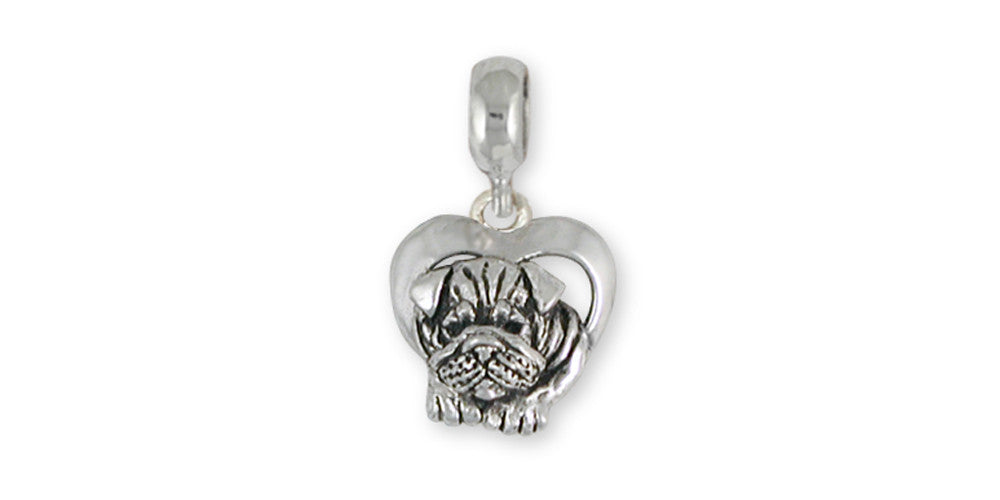 Bulldog Charms Bulldog Charm Slide Sterling Silver Dog Jewelry Bulldog jewelry