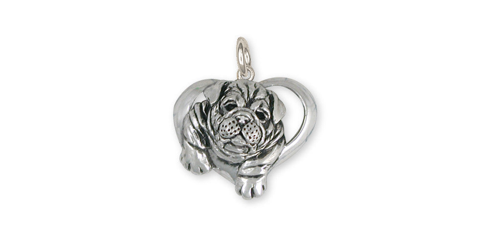 Bulldog Charms Bulldog Charm Sterling Silver Dog Jewelry Bulldog jewelry