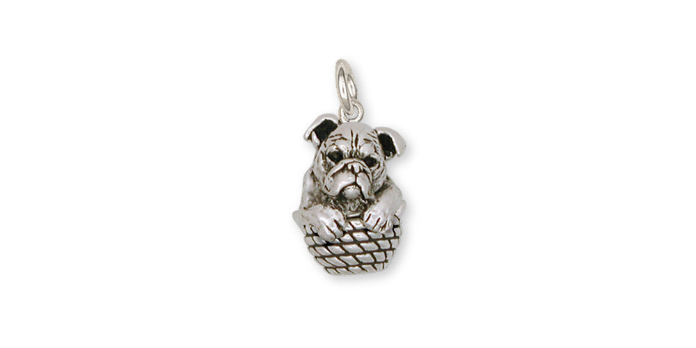 Bulldog Dog Charm Sterling Silver Esquivel and Fees Handmade