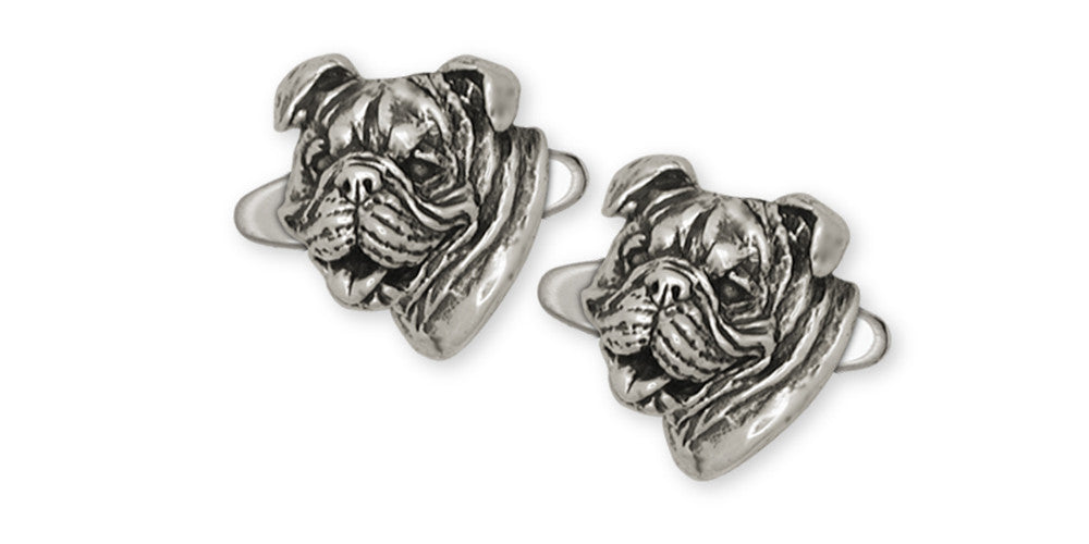 Bulldog Charms Bulldog Cufflinks Sterling Silver Dog Jewelry Bulldog jewelry