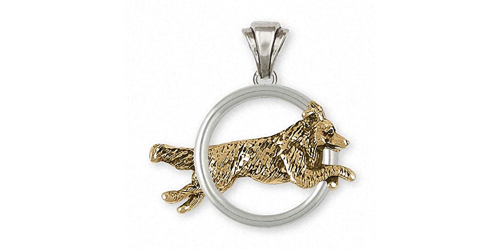 Border Collie Charms Border Collie Pendant Silver And 14k Gold Dog Jewelry Border Collie jewelry