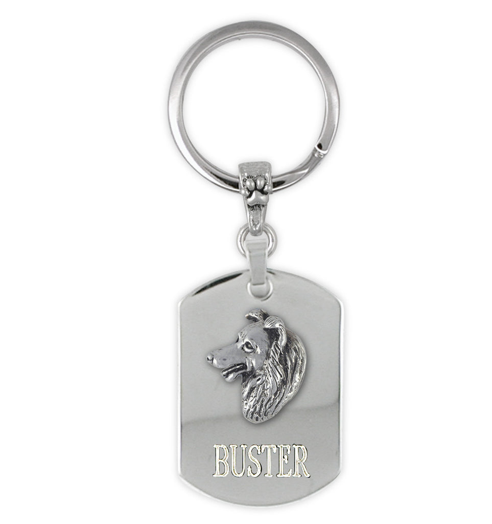 Border Collie Charms Border Collie Key Ring Sterling Silver Dog Jewelry Border Collie jewelry