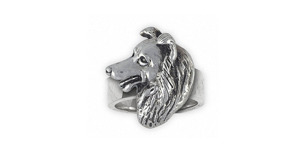 Border Collie Charms Border Collie Ring Sterling Silver Dog Jewelry Border Collie jewelry