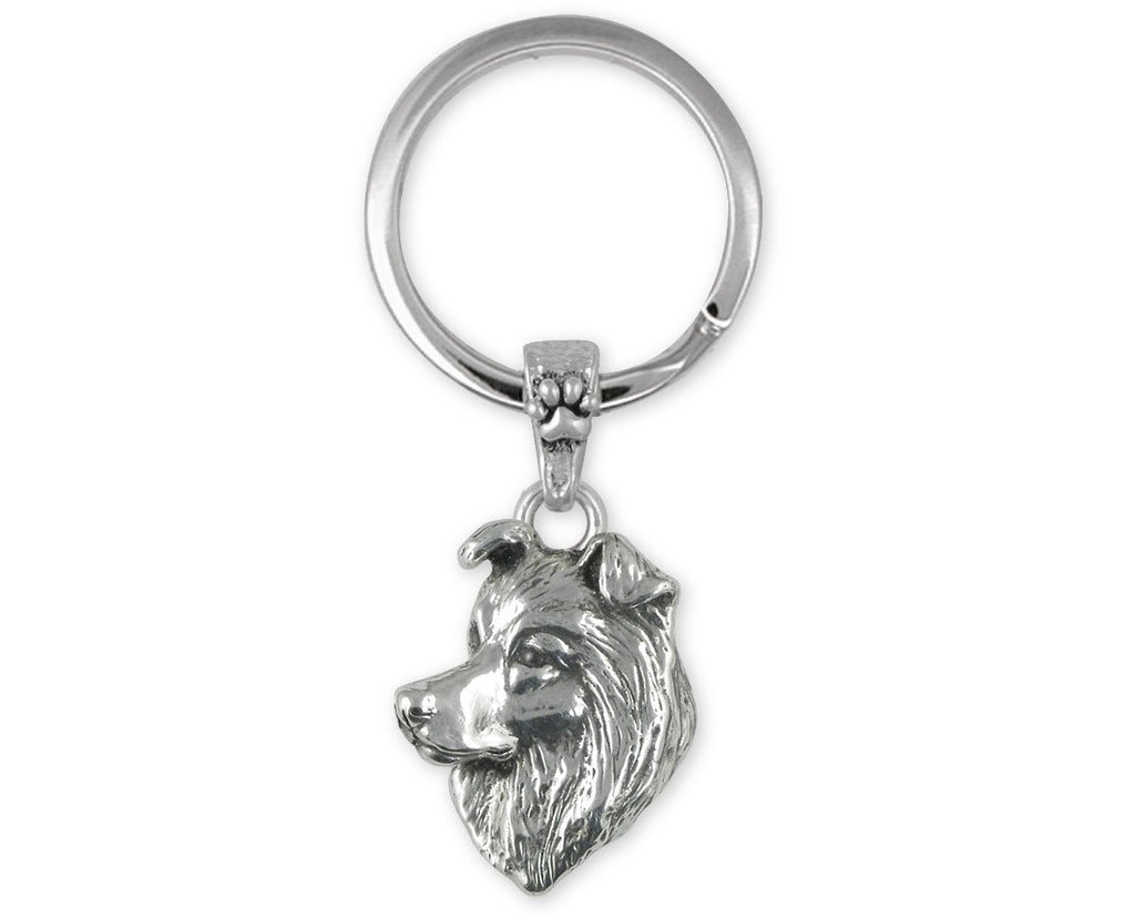 Border Collie Charms Border Collie Key Ring Sterling Silver Border Collie Jewelry Border Collie jewelry