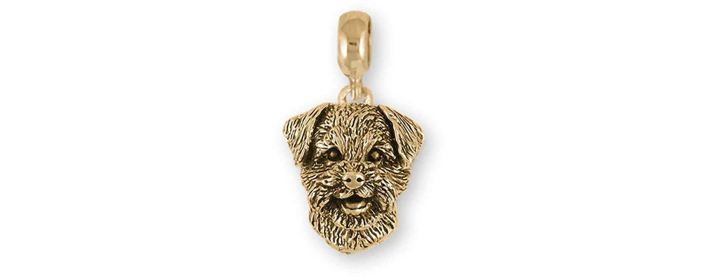 Border Terrier Charms Border Terrier Charm Slide 14k Gold Border Terrier Jewelry Border Terrier jewelry