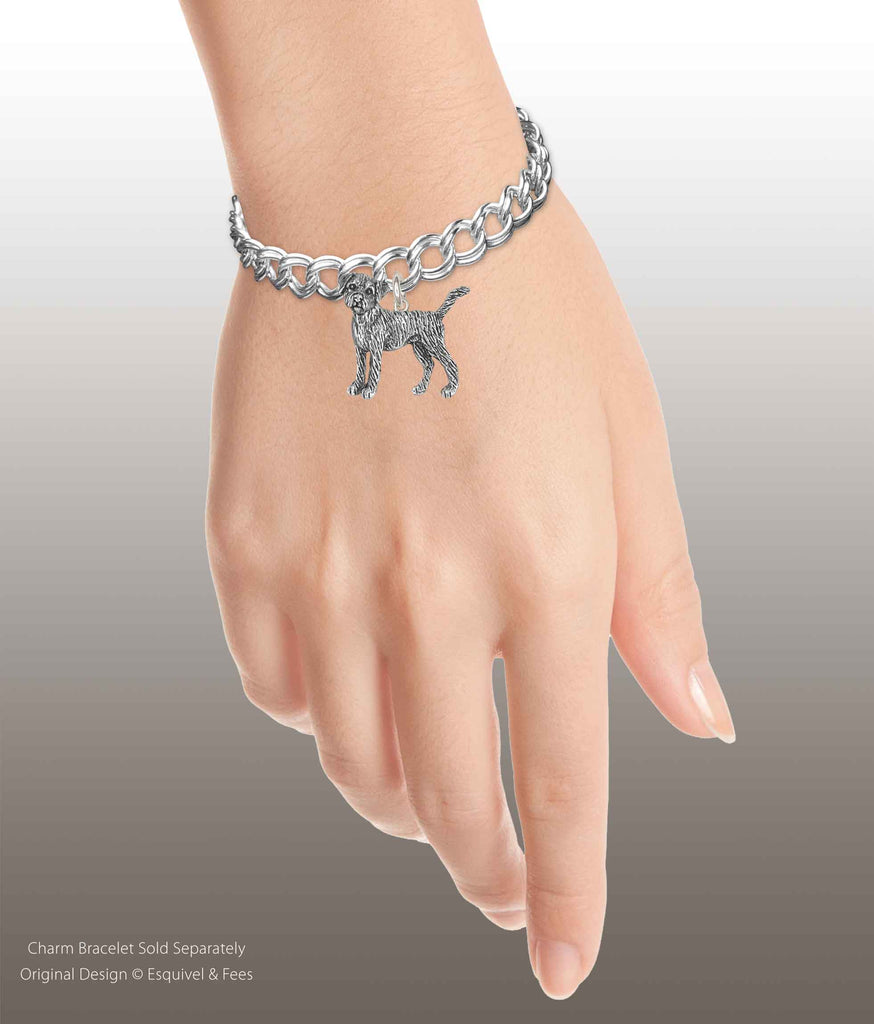 Border Terrier Jewelry Sterling Silver Handmade Border Terrier Charm  BDT1H-C