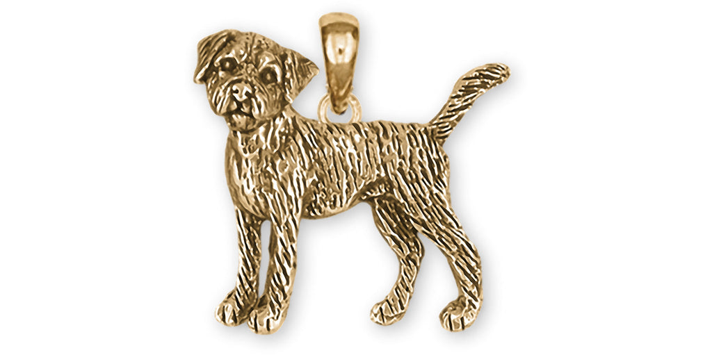 Border Terrier Charms Border Terrier Pendant 14k Yellow Gold Border Terrier Jewelry Border Terrier jewelry