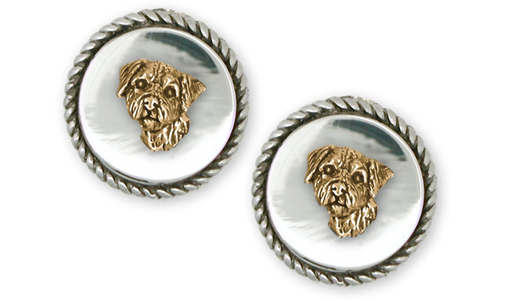 Border Terrier Charms Border Terrier Cufflinks Silver And 14k Gold Border Terrier Jewelry Border Terrier jewelry