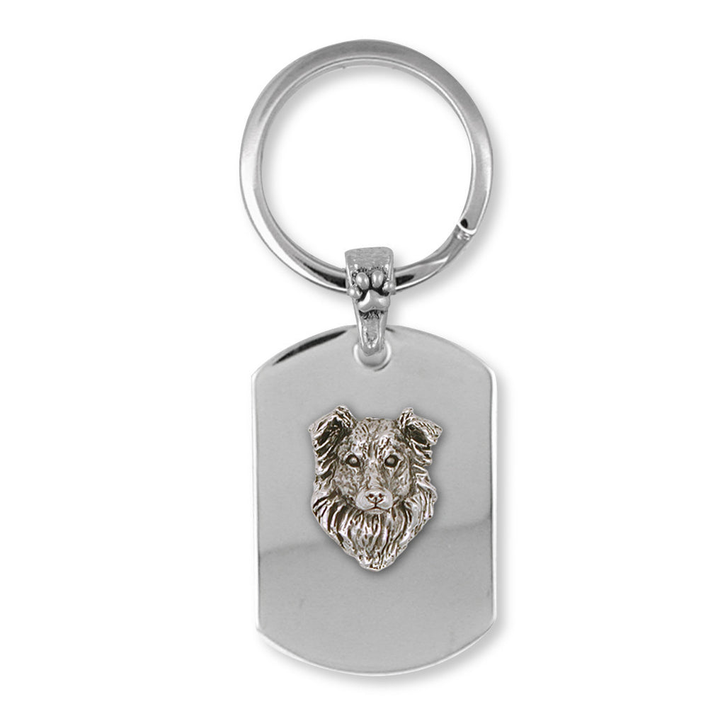 Border Collie Charms Border Collie Key Ring Sterling Silver Dog Jewelry Border Collie jewelry