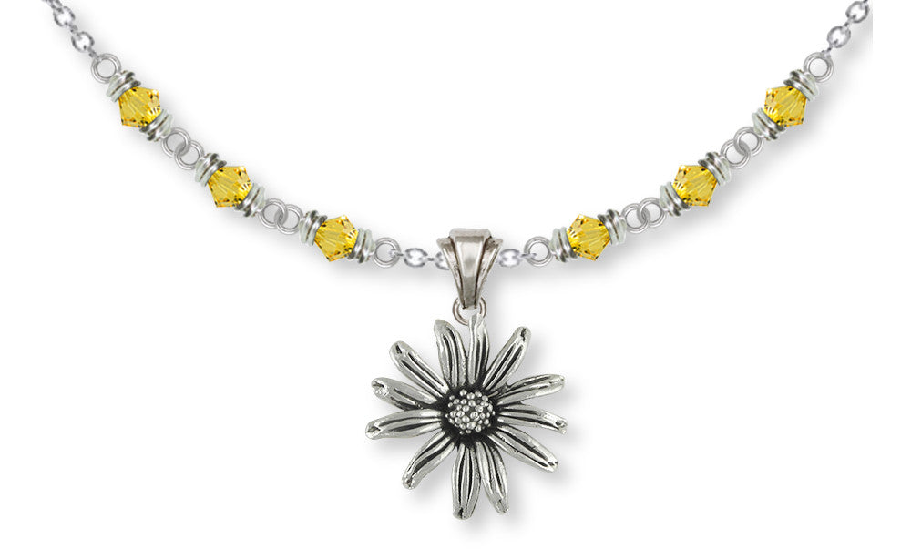 Black Eyed Susan Charms Black Eyed Susan Necklace Sterling Silver Flower Jewelry Black Eyed Susan jewelry