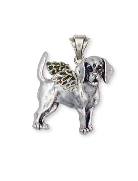 Beagle Angel Dog Pendant Jewelry Handmade Sterling Silver  BG11-AP