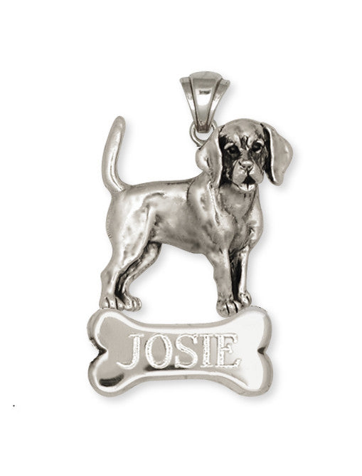 Beagle Dog Personalized Pendant Jewelry Handmade Sterling Silver  BG11-NP