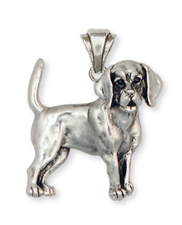 Beagle Dog Pendant Jewelry Handmade Sterling Silver  BG11-P