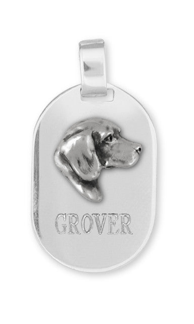 Beagle Dog Tag Pendant Jewelry Handmade Sterling Silver  BG17-DT