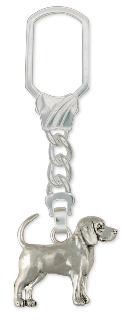 Beagle Dog Key Ring Jewelry Handmade Sterling Silver  BG18-KR