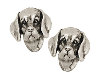 Beagle Dog Earrings Jewelry Handmade Sterling Silver  BG7-E