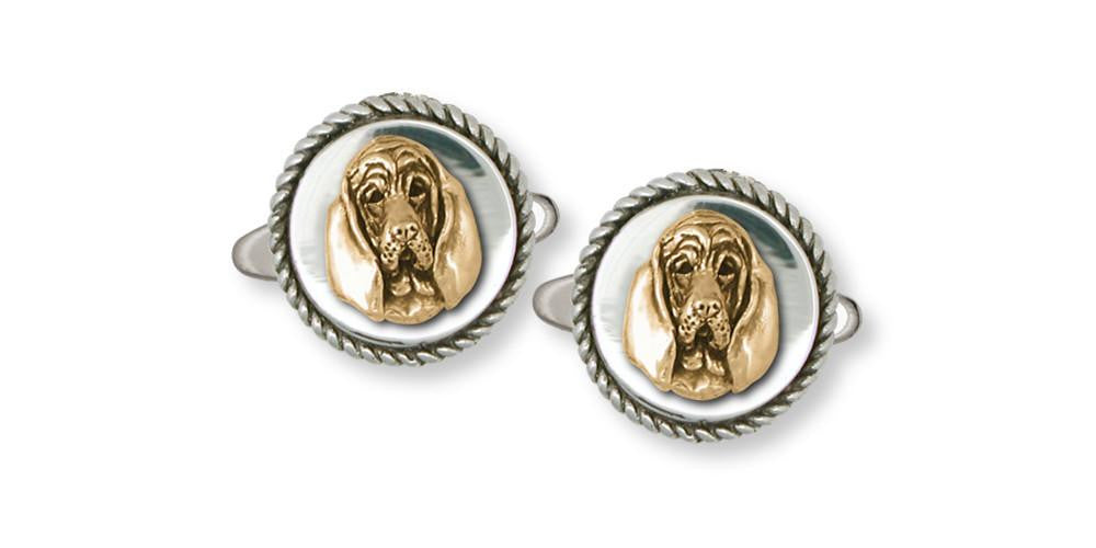 Bloodhound Charms Bloodhound Cufflinks Silver And Gold Dog Jewelry Bloodhound jewelry