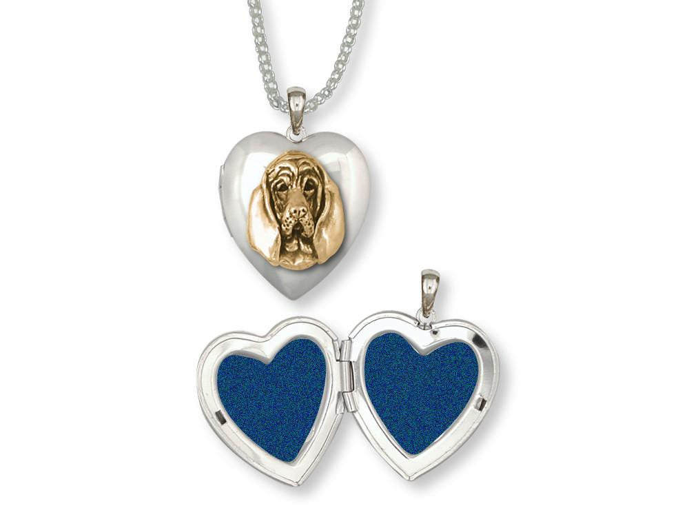 Bloodhound Charms Bloodhound Photo Locket Silver And Gold Dog Jewelry Bloodhound jewelry