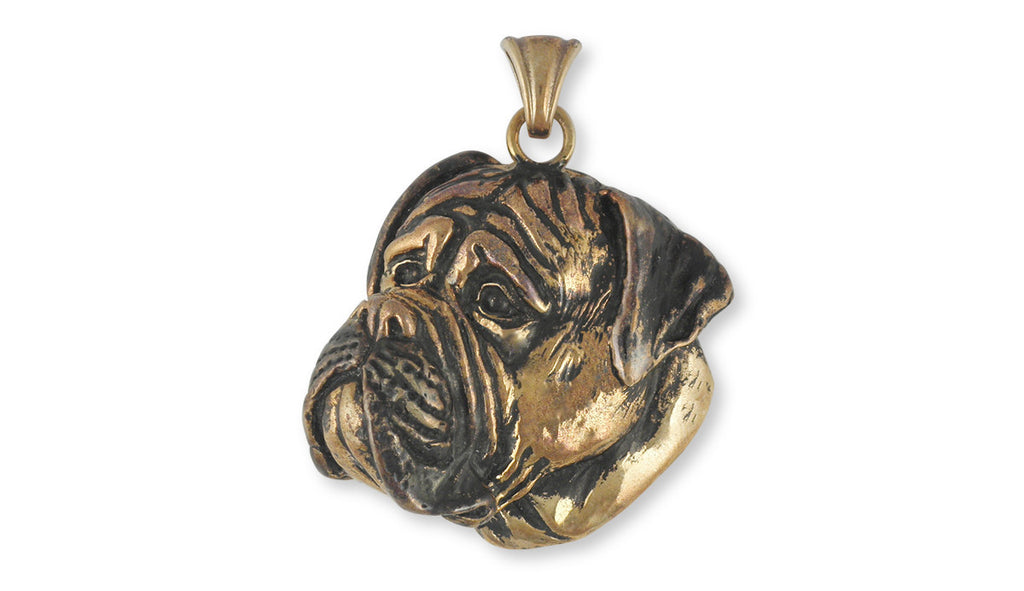 Bullmastiff Charms Bullmastiff Pendant Yellow Bronze Dog Jewelry Bullmastiff jewelry