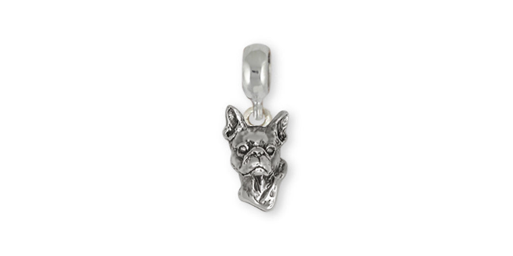 Boston Terrier Charms Boston Terrier Charm Slide Sterling Silver Dog Jewelry Boston Terrier jewelry