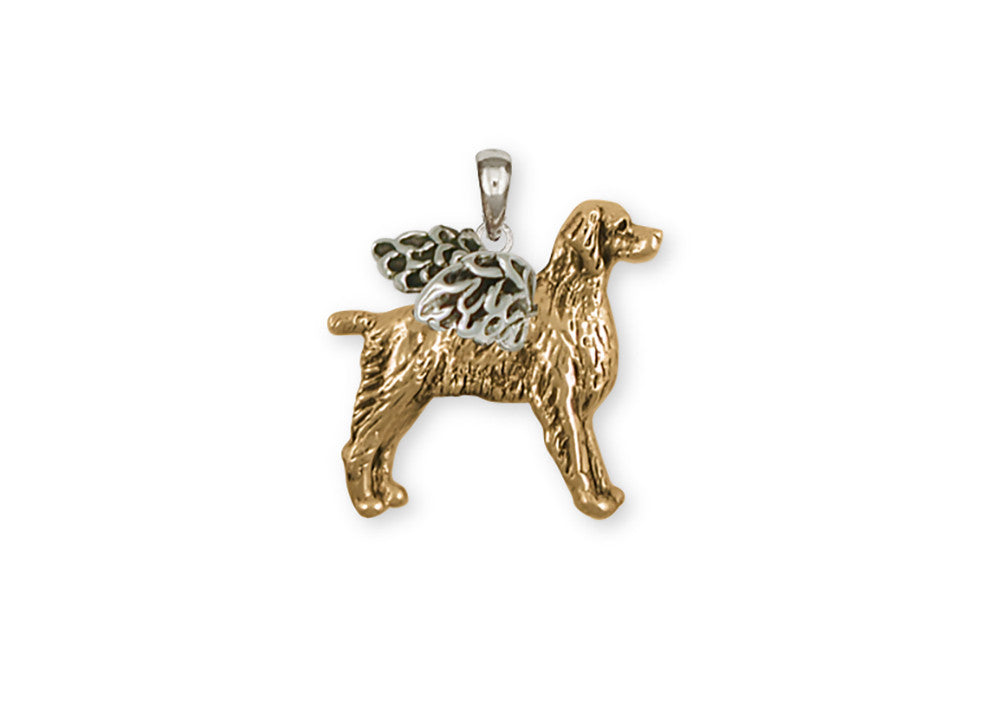 Brittany Dog Charms Brittany Dog Pendant 14k Two Tone Gold Vermeil Dog Jewelry Brittany dog jewelry