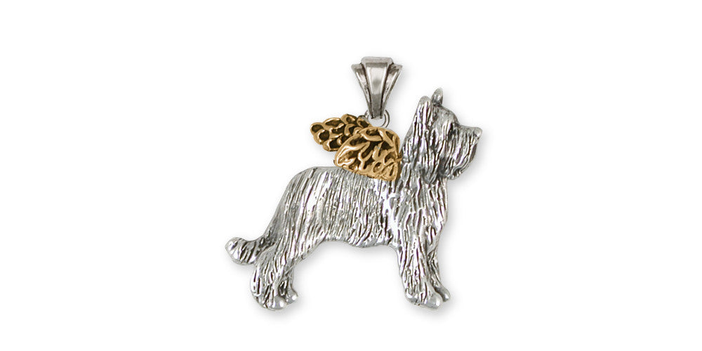 Briard Charms Briard Pendant Silver And Gold Dog Jewelry Briard jewelry